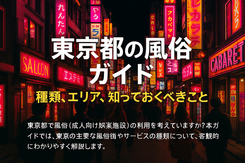 東京都の風俗街ガイド：種類、エリア、知っておくべきこと